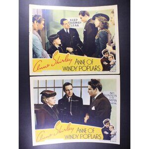 1940 SET of 2 Anne Shirley in Anne of Windy Poplars Lobby cards 11x14"